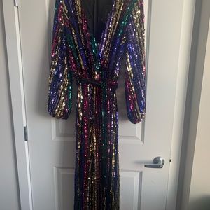 Multi color sequins jumpsuit
